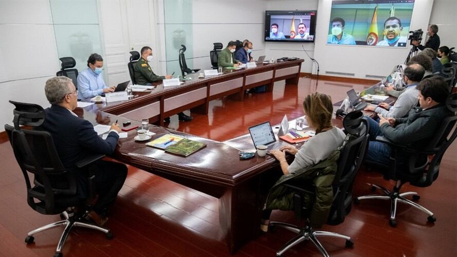 Duque ordena el mayor despliegue de capacidades de la Fuerza Pública en Cali. Foto: Prensa Presidencia de la República
