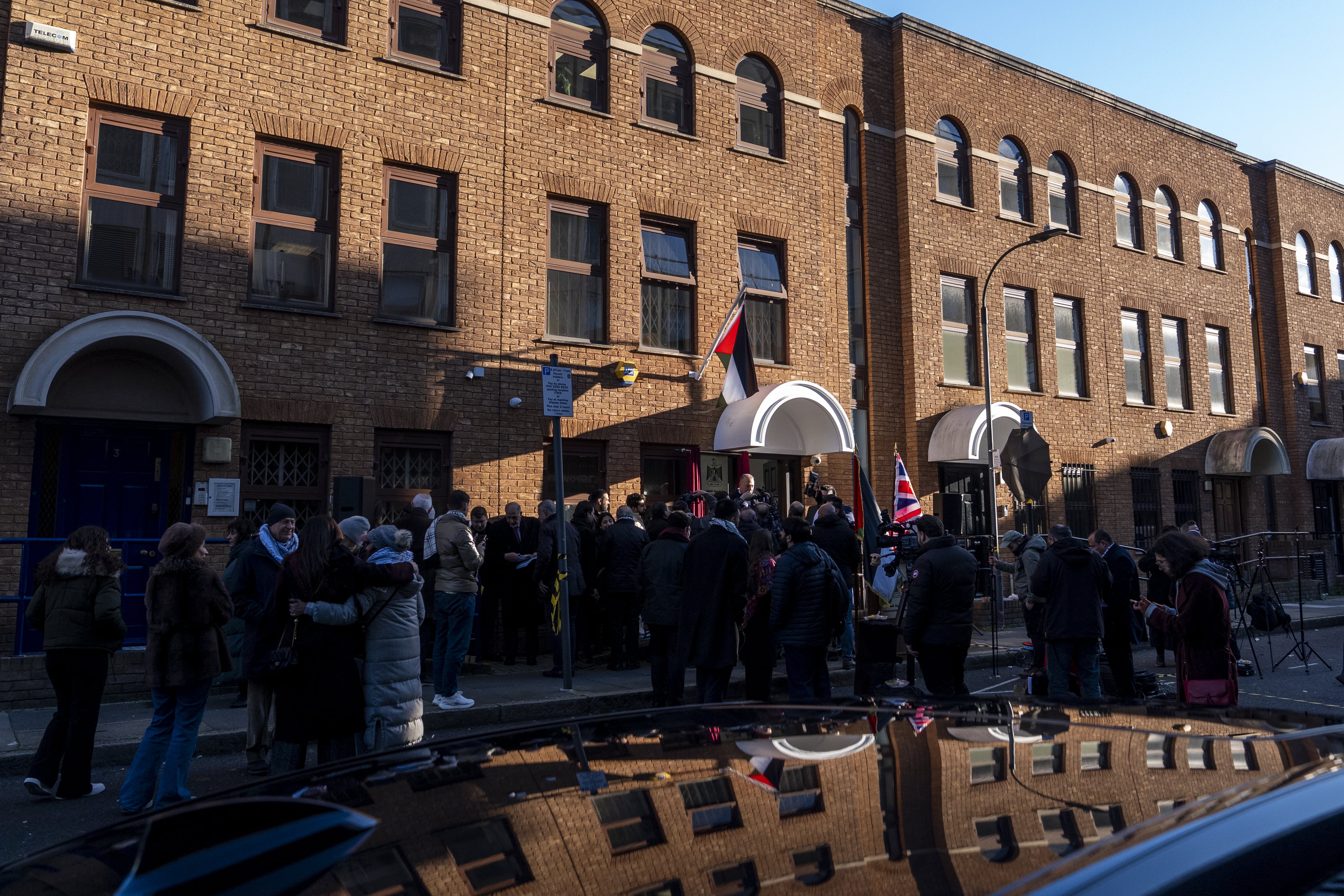 Embajada Palestina en Londres, Reino Unido. Foto: Aaron Chown/PA Images via Getty Images)