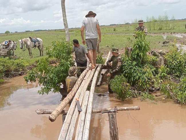 Emergencia por las lluvias en Casanare. Foto: Octava División del Ejército.