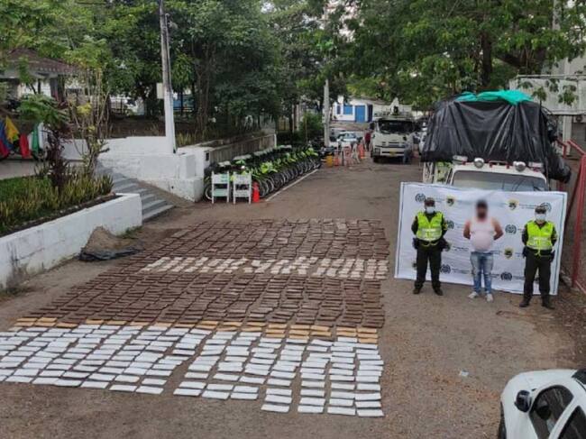 Media tonelada de marihuana incautada en Caldas. Crédito: Policía Caldas.
