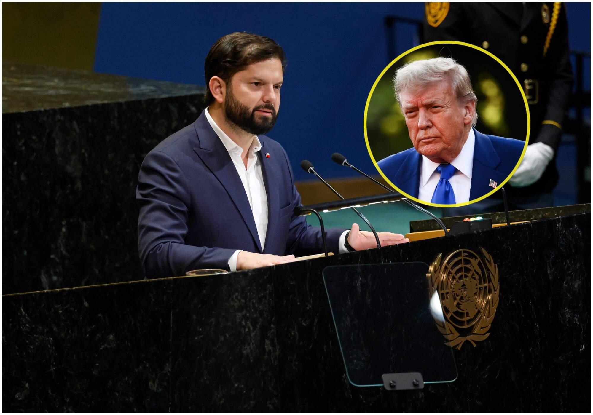 Gabriel Boric criticó con dureza “las mentiras” y el discurso negacionista de Trump en la ONU. Foto: Getty Images.