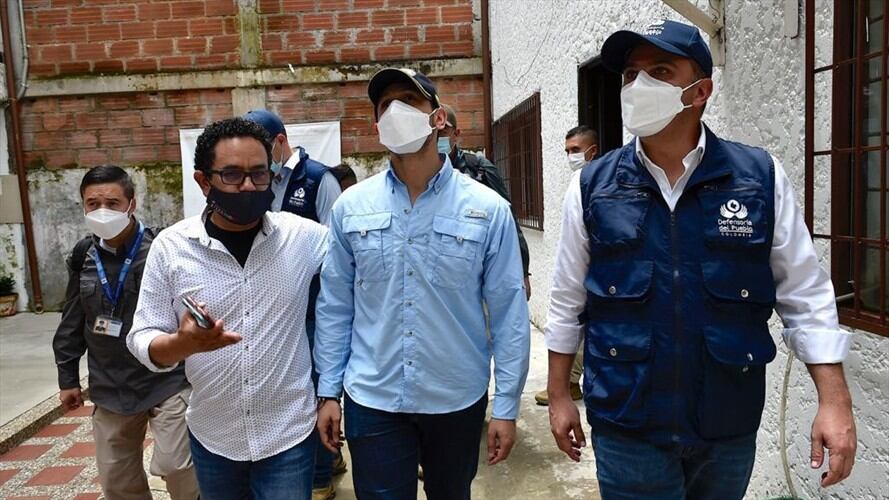 Comitiva del Gobierno anuncia la activación de un plan retorno en Ituango. Foto: Cortesía Ministerio del Interior