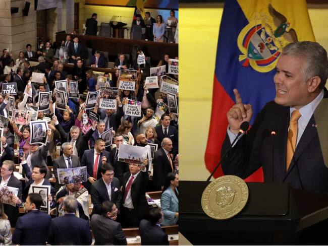 Video: el momento en el que interrumpieron discurso de Duque en el Congreso. Fotos: Colprensa