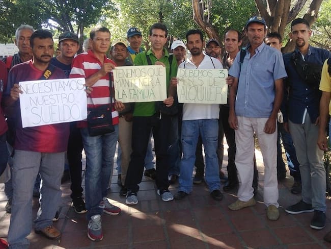 Trabajadores del nuevo Gramalote protestaron por falta de pago . Foto: Audrey Carrillo