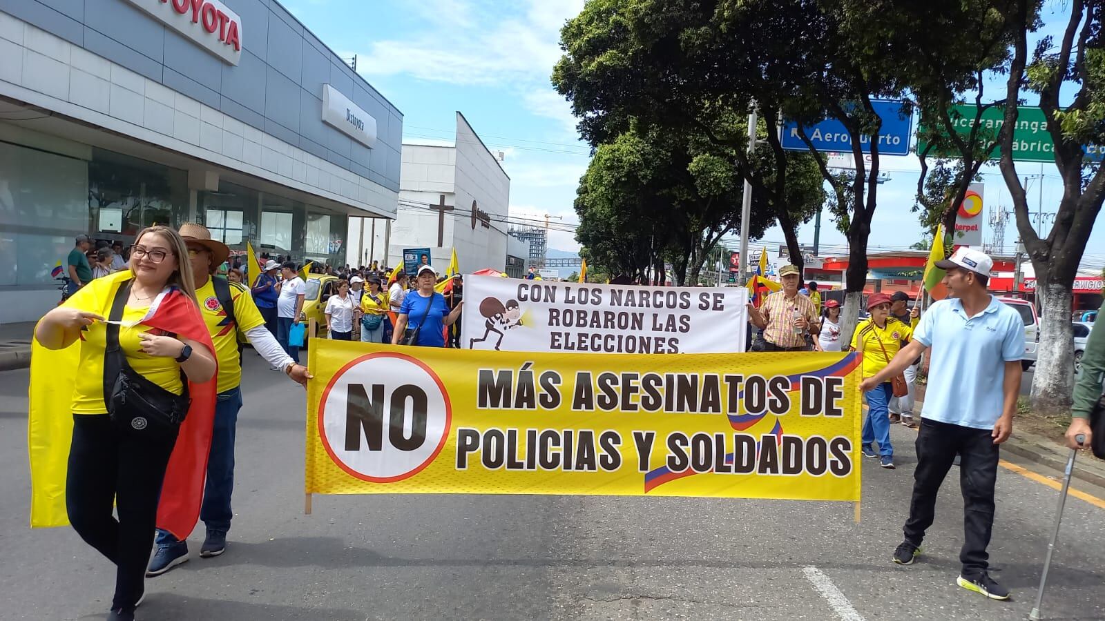 Marcha de la oposición en Bucaramanga. 16 de agosto de 2023. Foto: Suministrada.