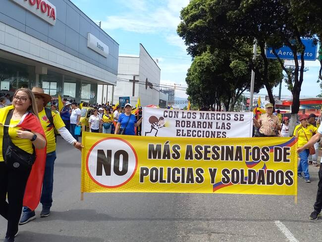 Marcha de la oposición en Bucaramanga. 16 de agosto de 2023. Foto: Suministrada.