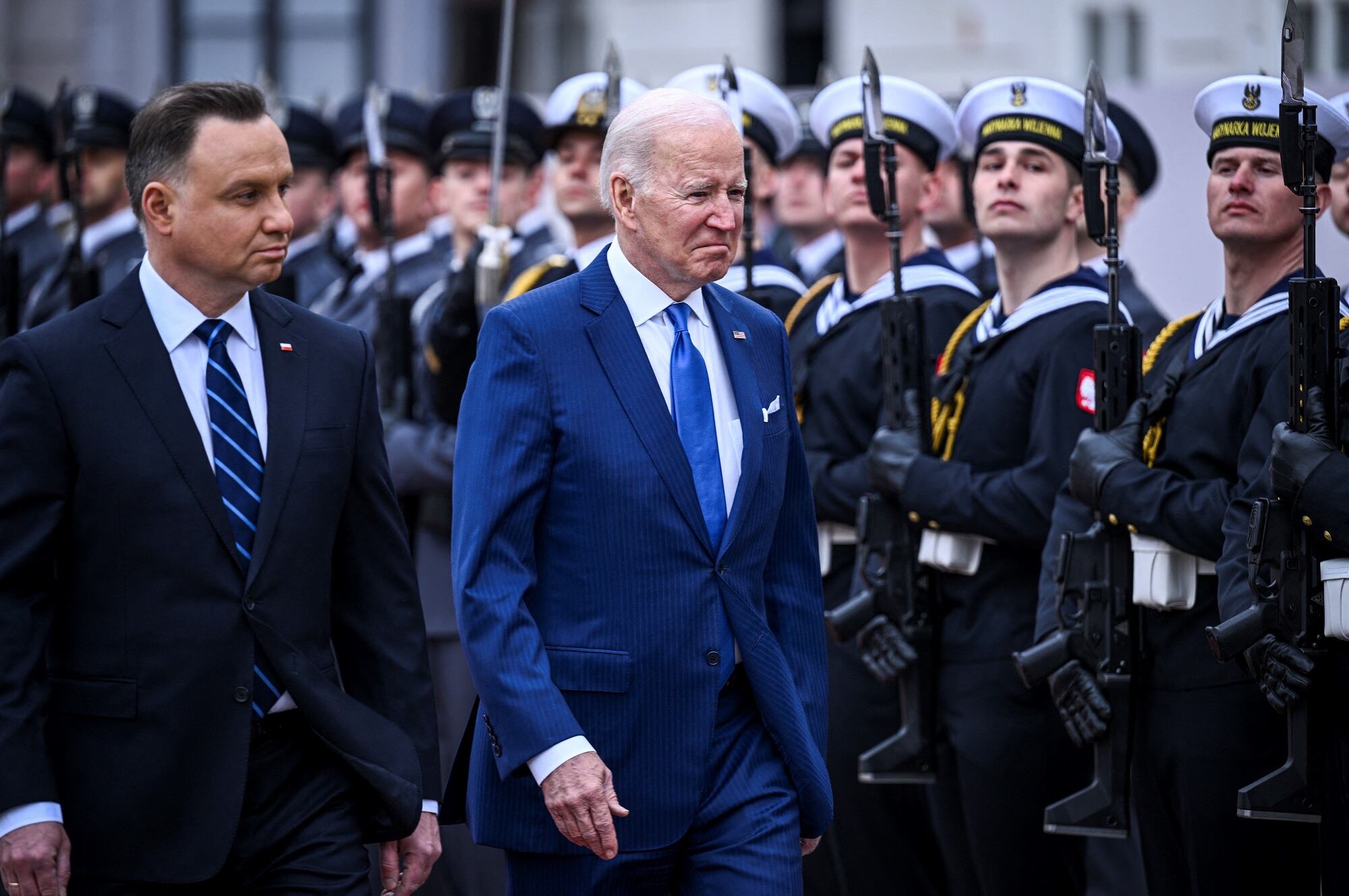 Andrzej Duda y Joe Biden. (Photo by BRENDAN SMIALOWSKI/AFP via Getty Images)