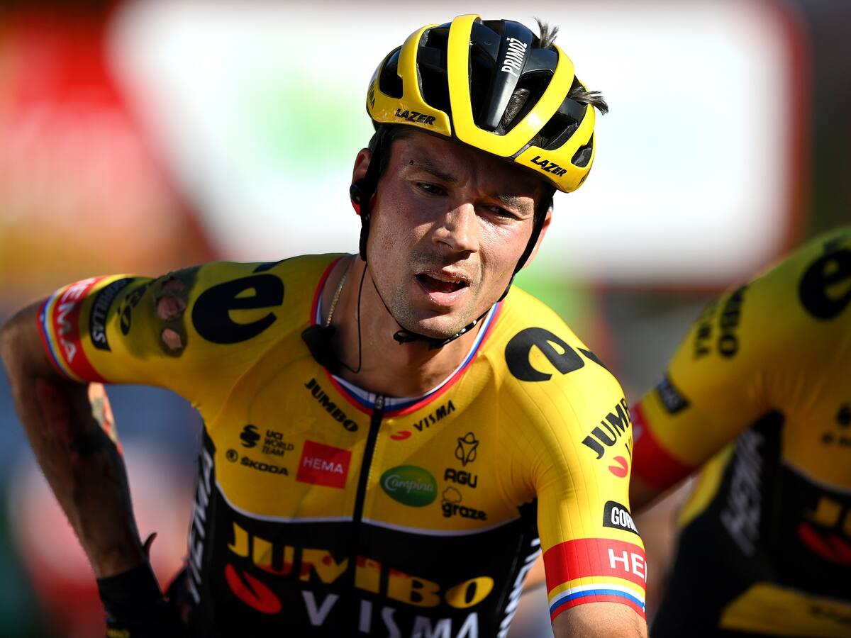 Video: Roglic sufrió contusiones y varias heridas tras caerse en La Vuelta a España