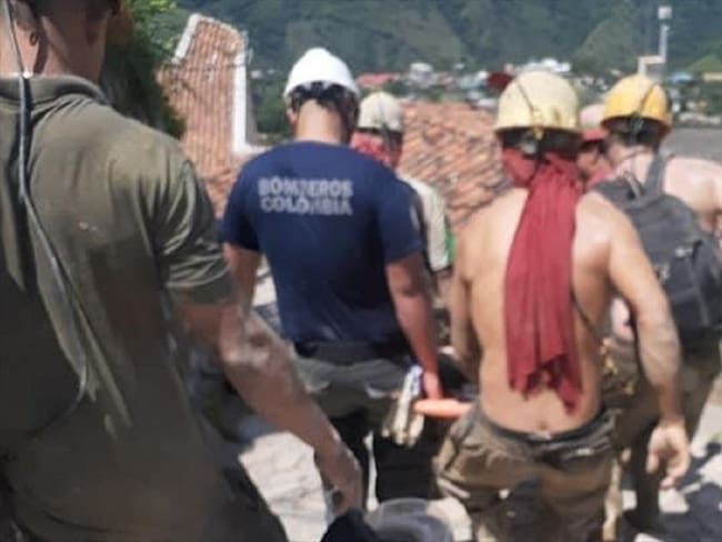 Dos mineros resultaron heridos en Marmato, Caldas. Foto: Tomada del perfil de Facebook de Bomberos Marmato, Caldas.