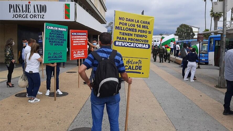 Revocatoria al mandato del alcalde de Manizales, Carlos Mario Marín Correa.. Foto: Cortesía