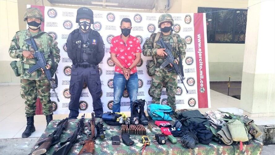 Cabecilla del ELN en Cesar fue capturado. Foto: Ejército Nacional