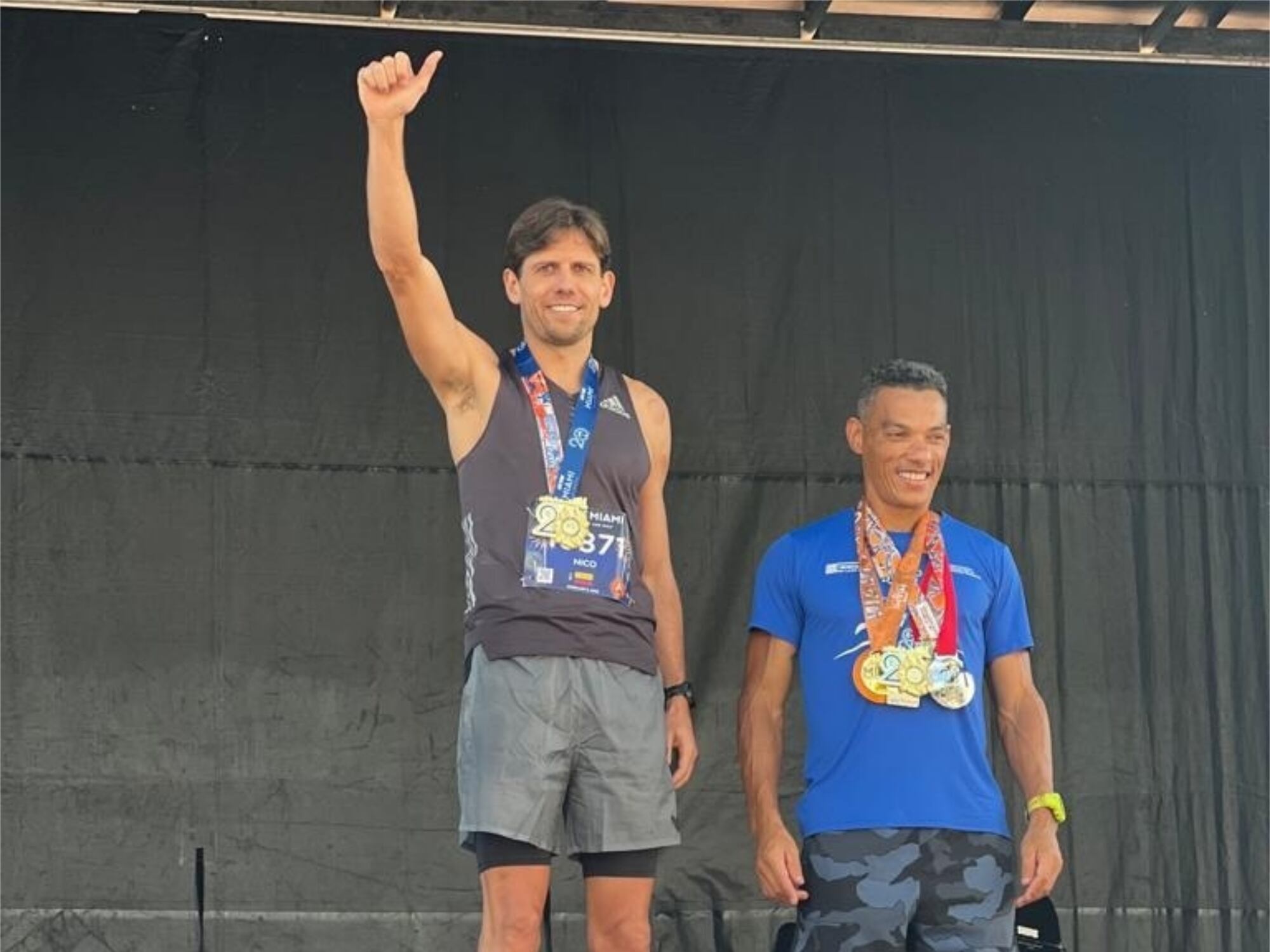 Nicolás Santos en la media maratón de Miami