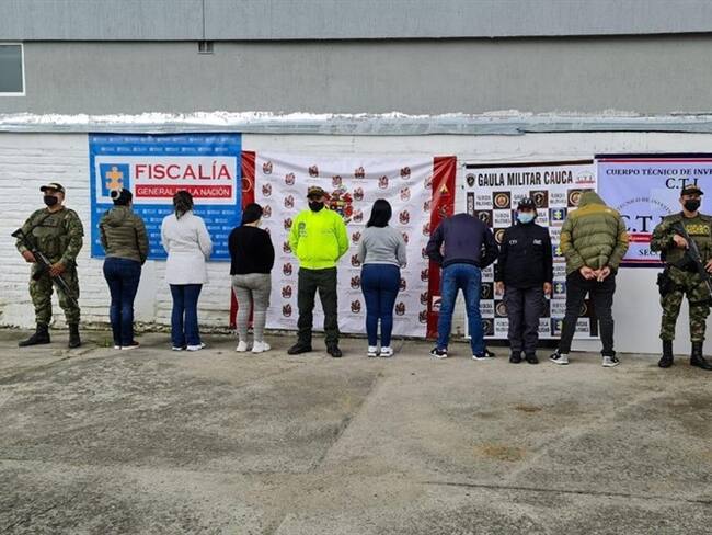 Los implicados fueron capturados en operativos realizados en Popayán y Santander de Quilichao . Foto: Fiscalía