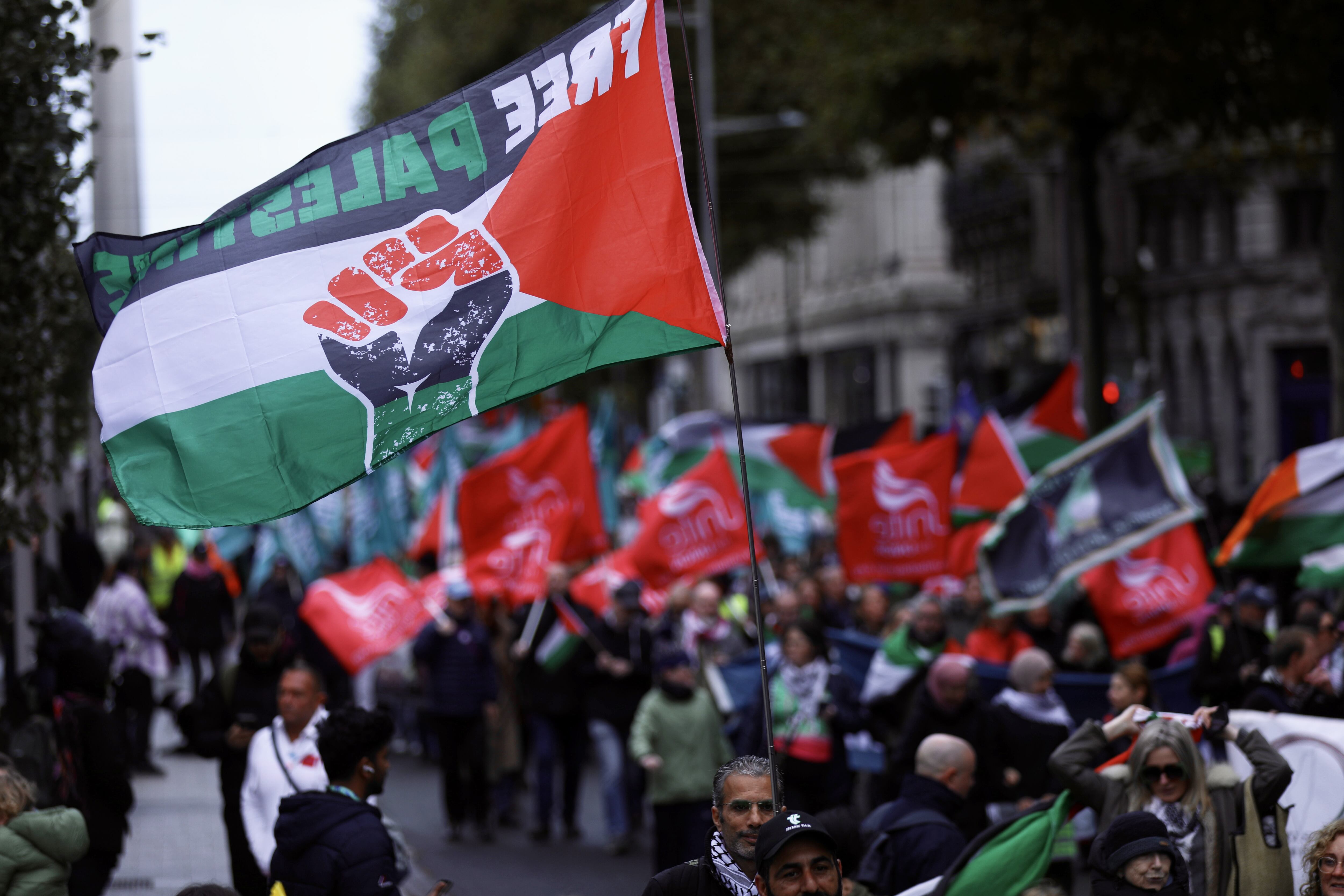 Marchas porpalestinas en Irlanda. Foto: Mostafa Darwish/Anadolu via Getty Images