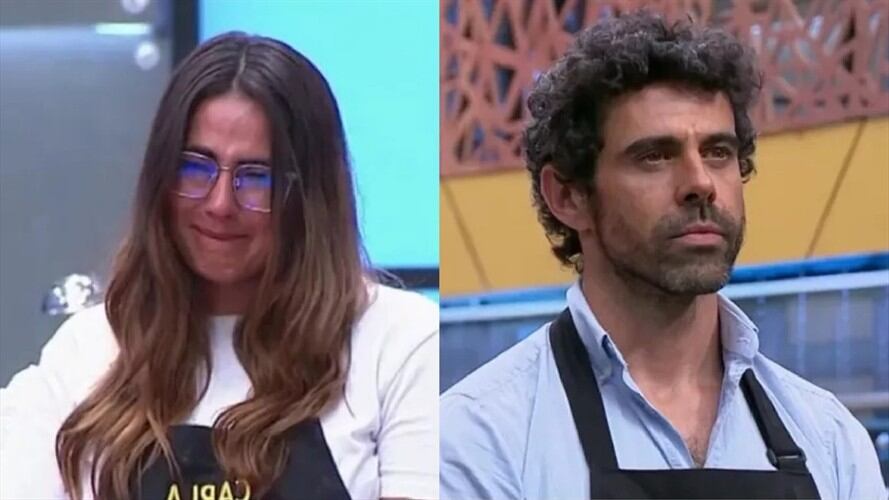 Carla Girando y Emmanuel Esparza. Foto: captura de video Masterchef Celebrity 2021