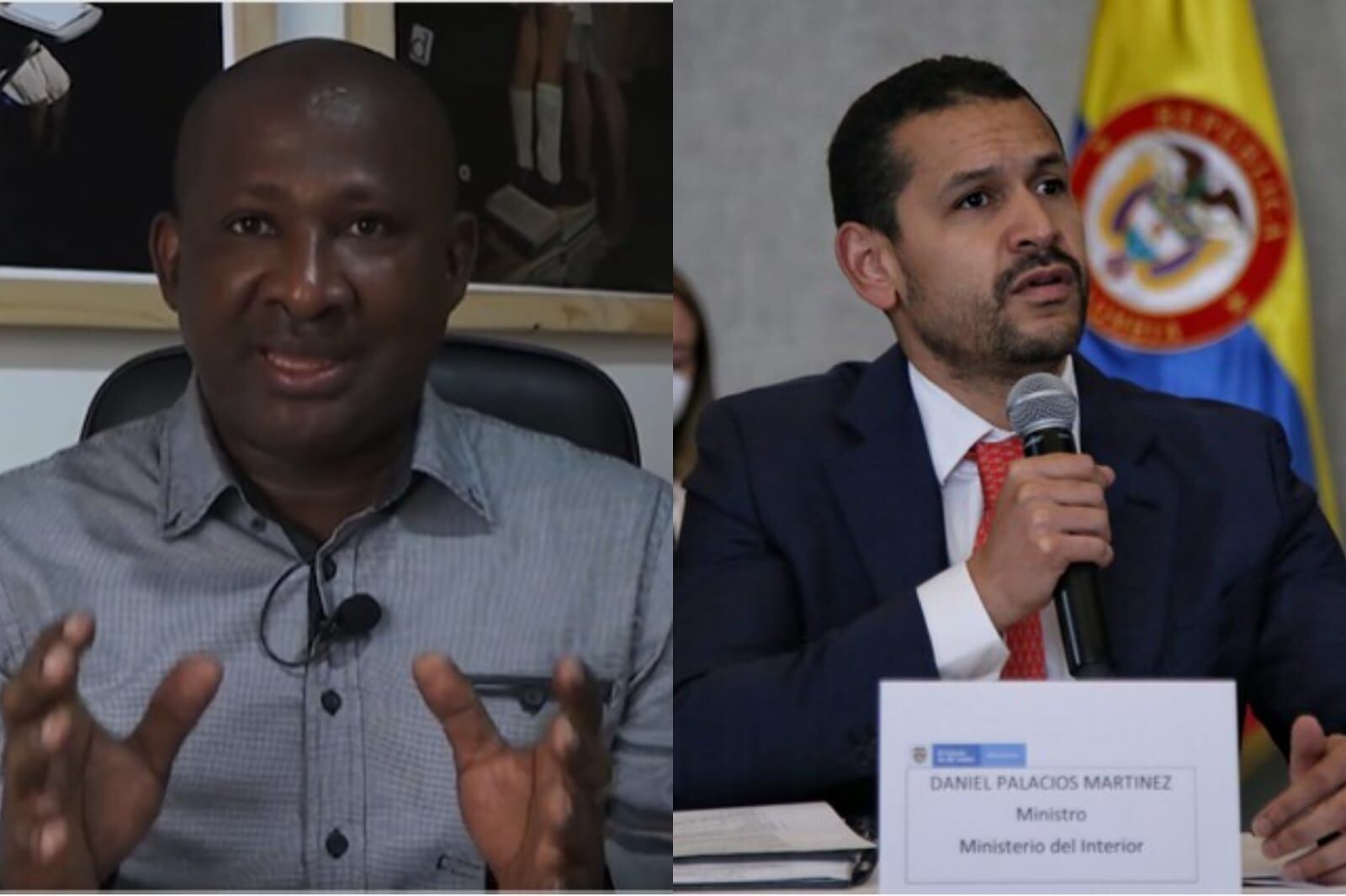 Richard Moreno (cortesía CONPA) y ministro del Interior, Daniel Palacios (Colprensa).