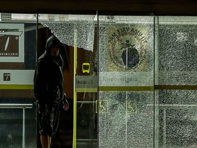 Daños tras la protesta. Foto: Colprensa