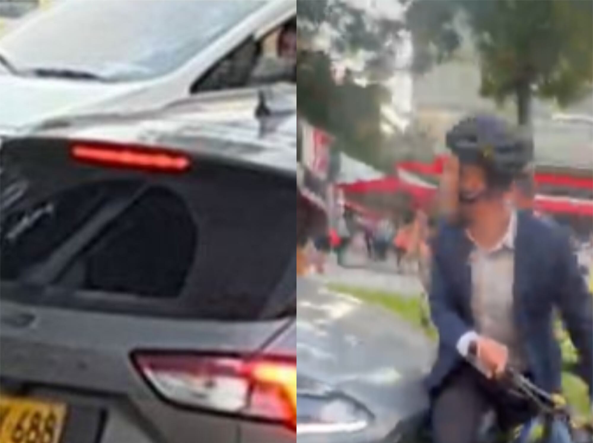 Vehículo que atropelló a ciclista en el norte de Bogotá. Foto: Suministrada por Paola Gómez