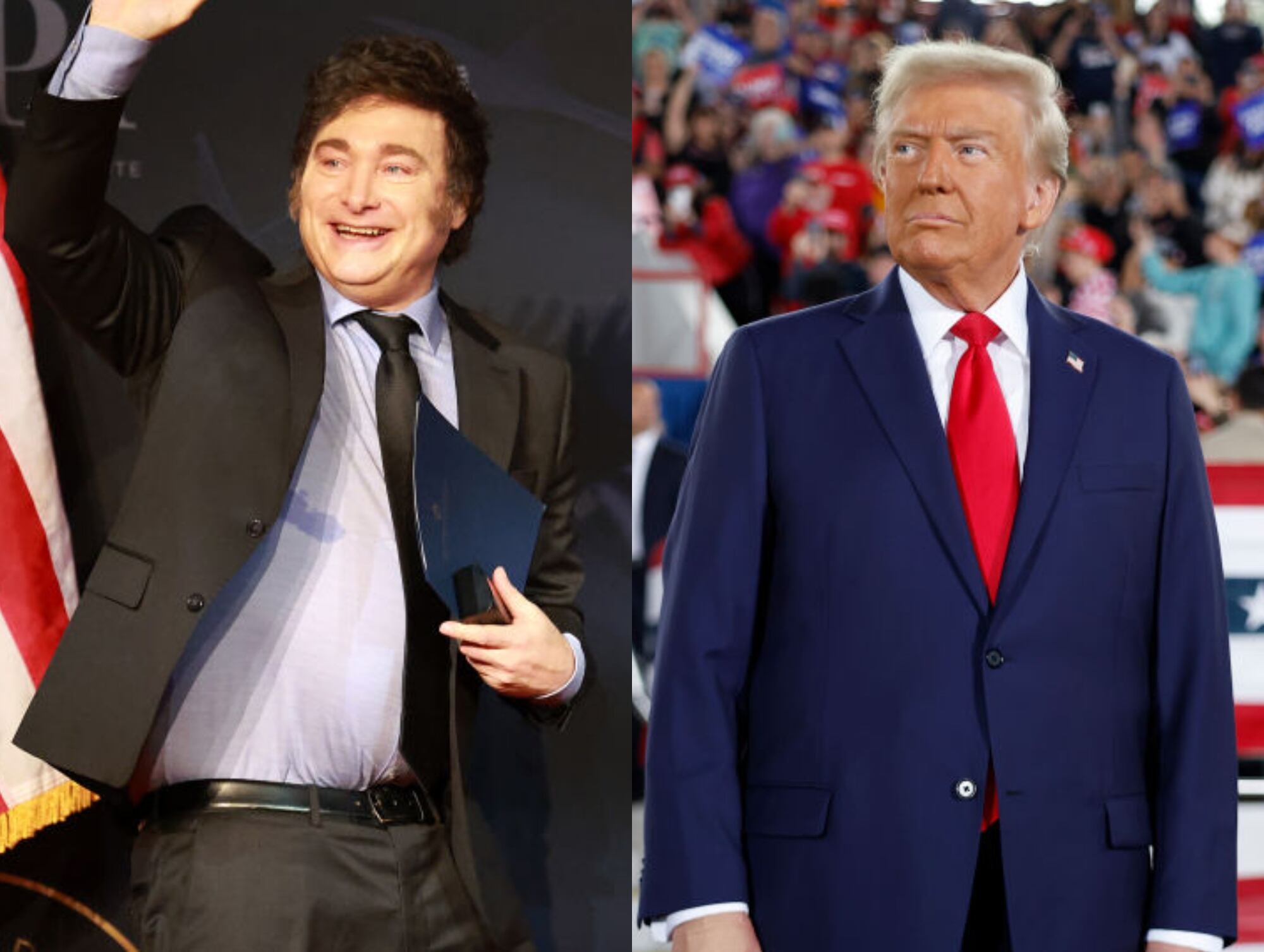 Javier Milei. I Foto: Joe Raedle/Getty Images. Donald Trump. I Foto: Chip Somodevilla/Getty Images.
