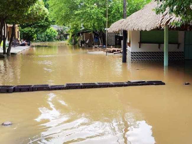 Inundaciones en Montelíbano, sur de Córdoba. Foto: cortesía (suministrada a La W).