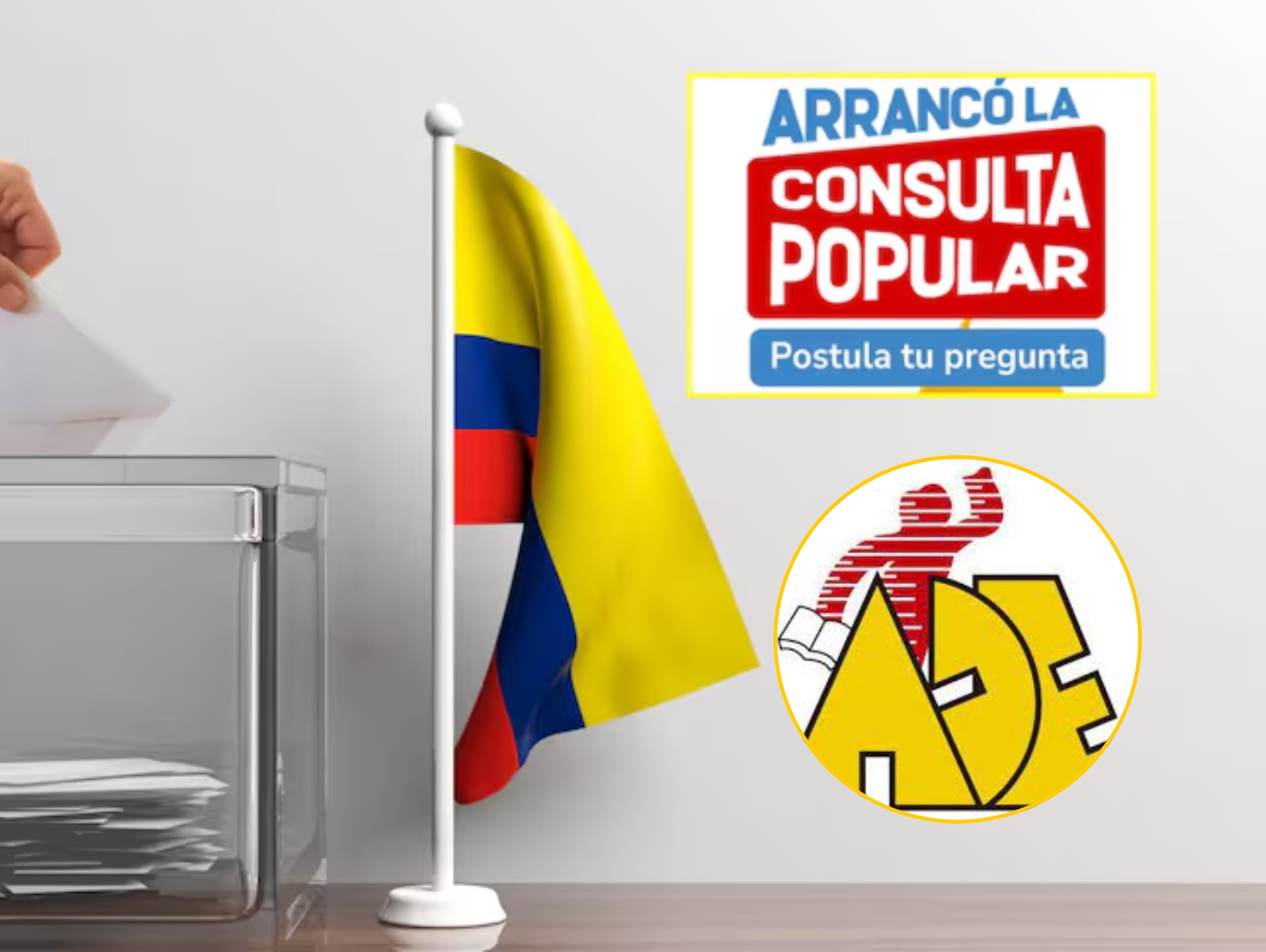 Consulta popular y sociación Distrital de Trabajadores de la Educación. Fotos: Foto: Getty Images / página consulta popular del MinInterior / página oficial ADE