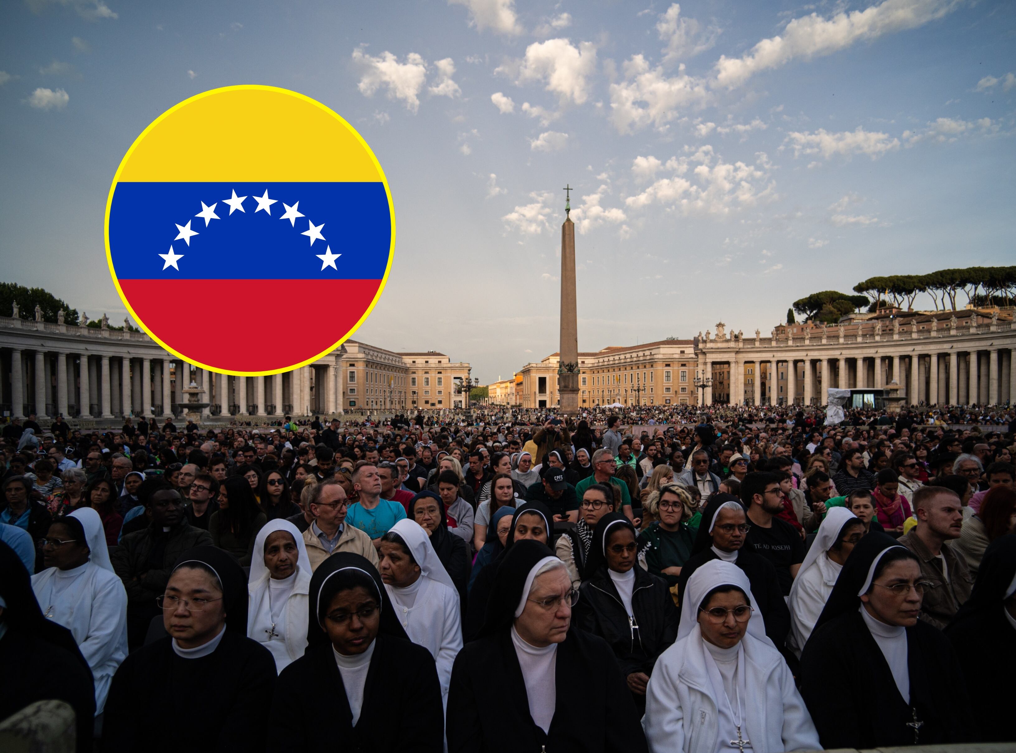Monjas y miles de fieles asisten a la Plaza de San Pedro en el Vaticano. FOTO: Massimo Valicchia/NurPhoto via Getty Images