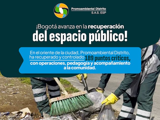 Así se recupera espacio público en puntos críticos en Bogotá de la mano de Promoambiental Distrito