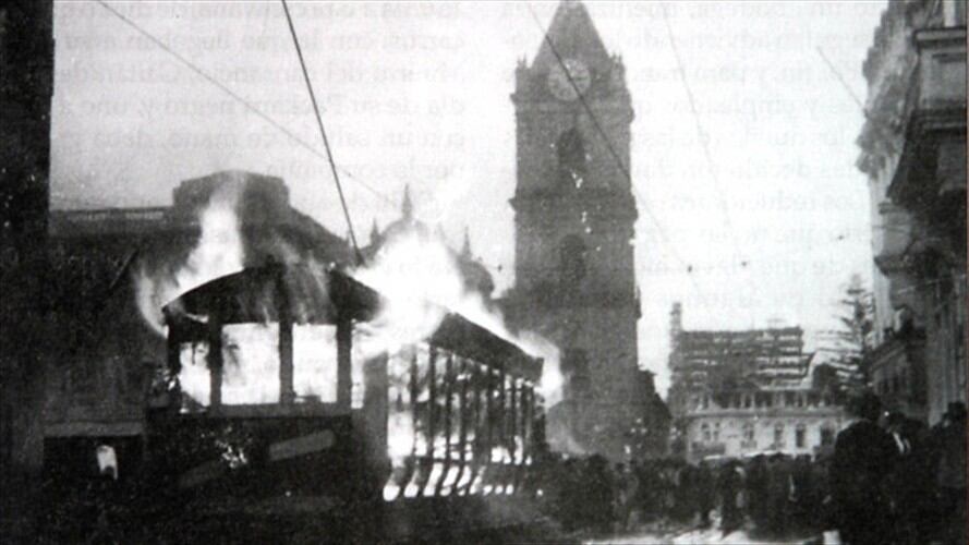 Imagen del Bogotazo, el 9 de abril de 1948. Foto: Colprensa