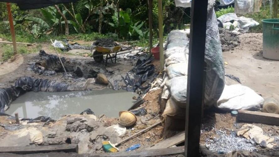 Derrumbe de una mina en Barranco de Loba. Foto: Policía Nacional