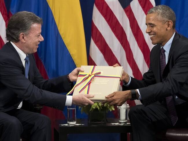 Juan Manuel Santos y Barack Obama. Foto: Agencia EFE