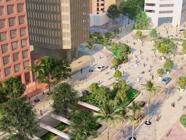 Corredor Verde en la Séptima de Bogotá. Foto: Suministrada