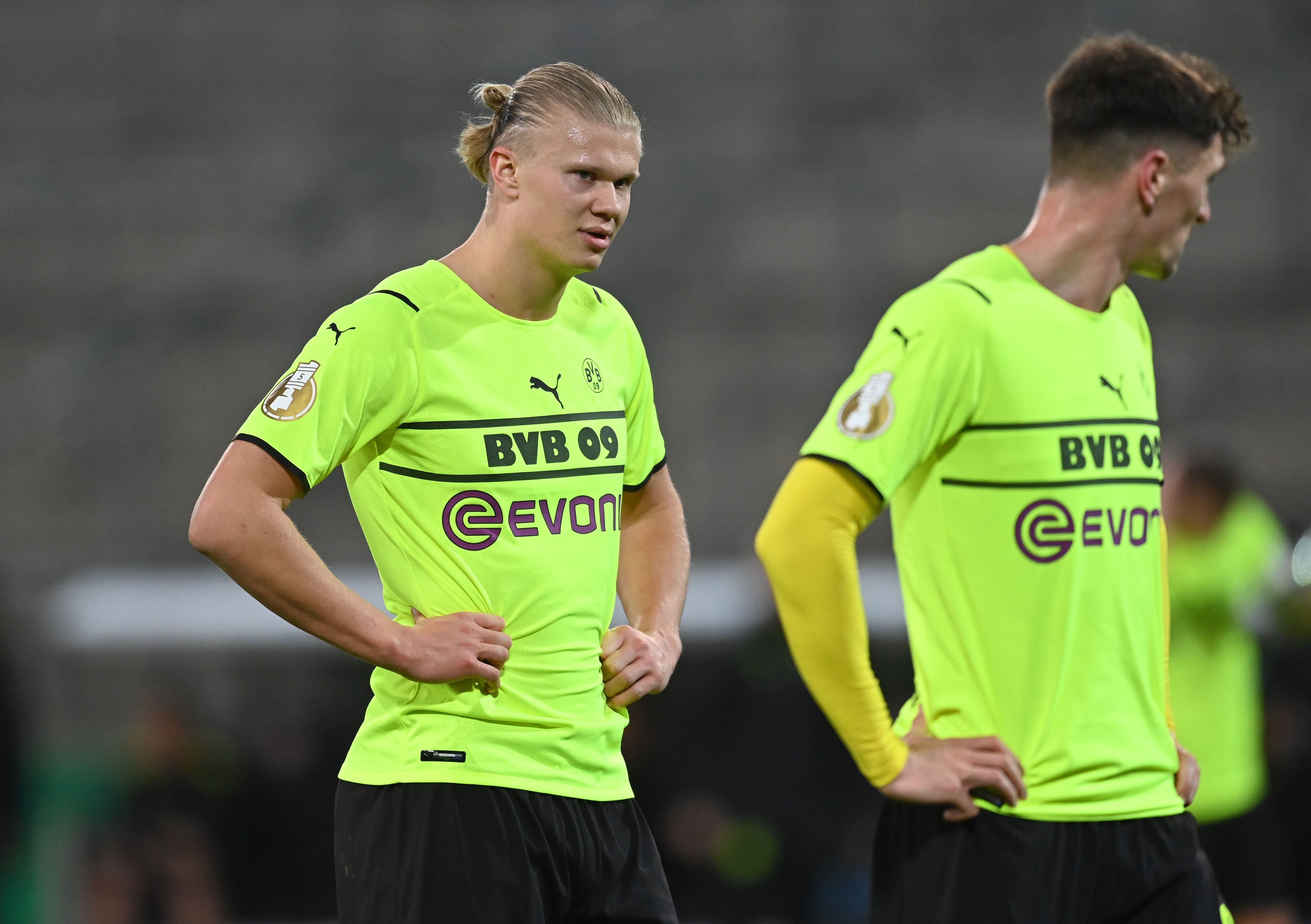 Erling Haaland del Borussia Dortmund tras la eliminación en la Copa Alemana / Getty Images