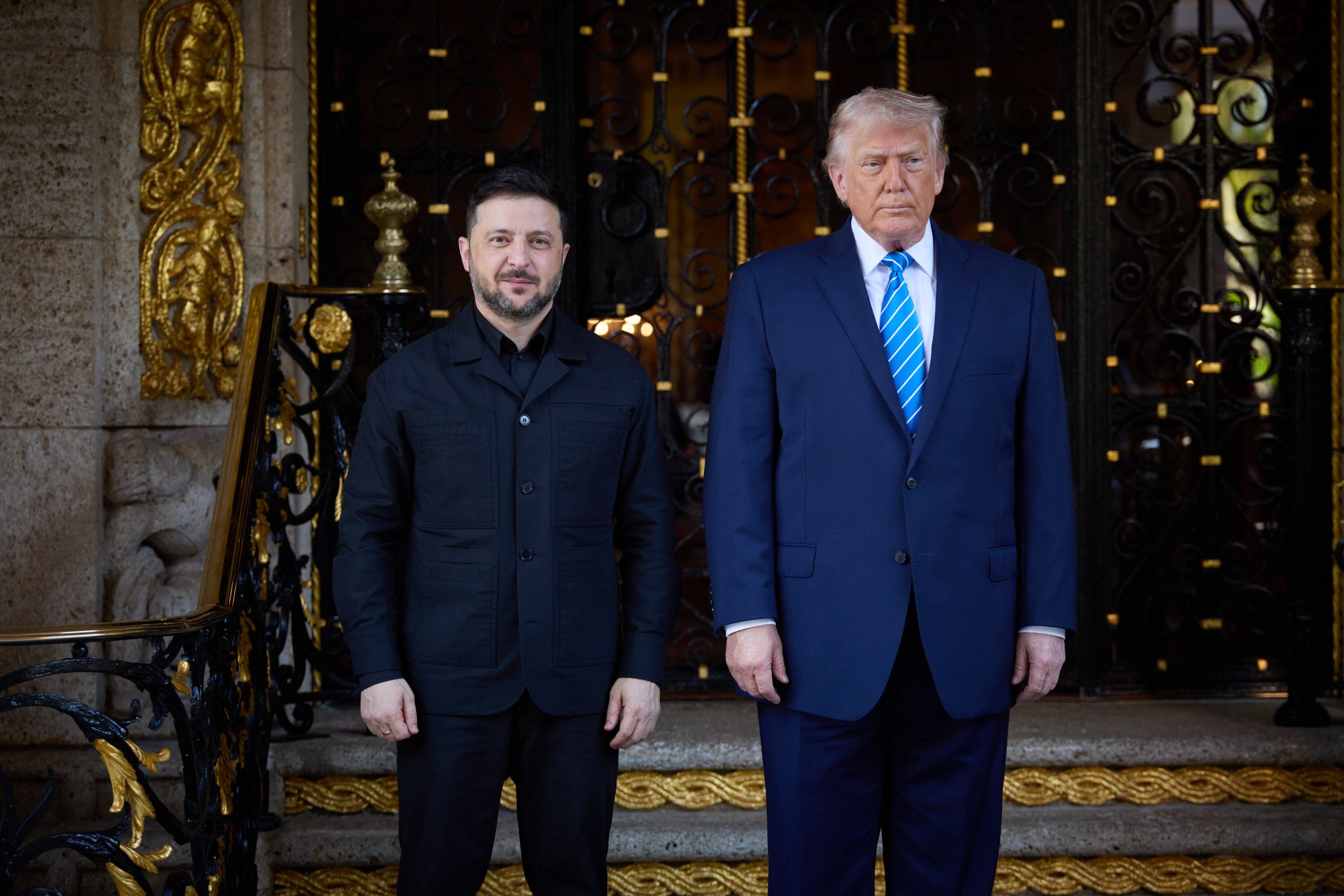Volodimir Zelenski y Donald Trump en Florida. Foto: Ukranian Presidency / Handout/Anadolu via Getty Images