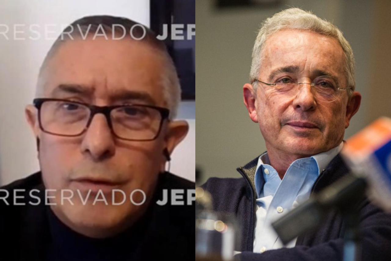 Coronel (r) Jairo Humberto Pinzón Amézquita y el expresidente Álvaro Uribe. Foto: JEP