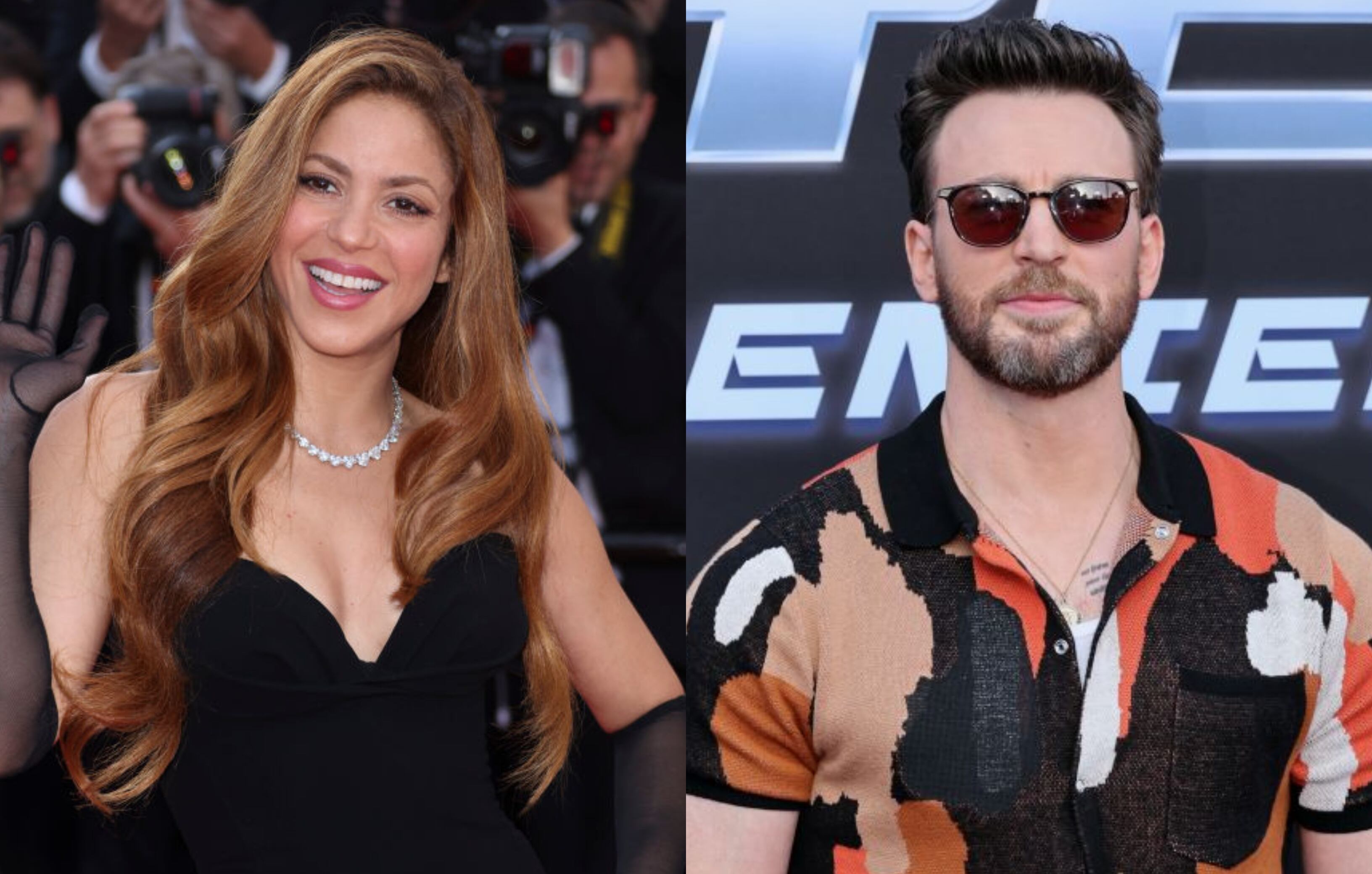 Shakira y Chris Evans. Fotos: GettyImages