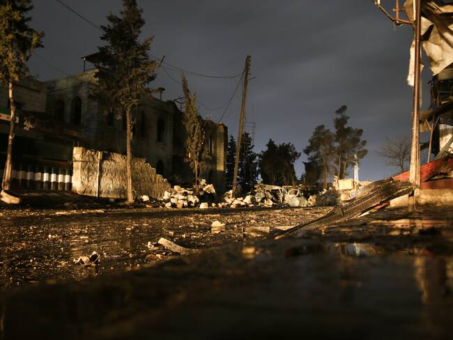 Imagen de referencia de bombardeo. Foto: Mohammad Bash.