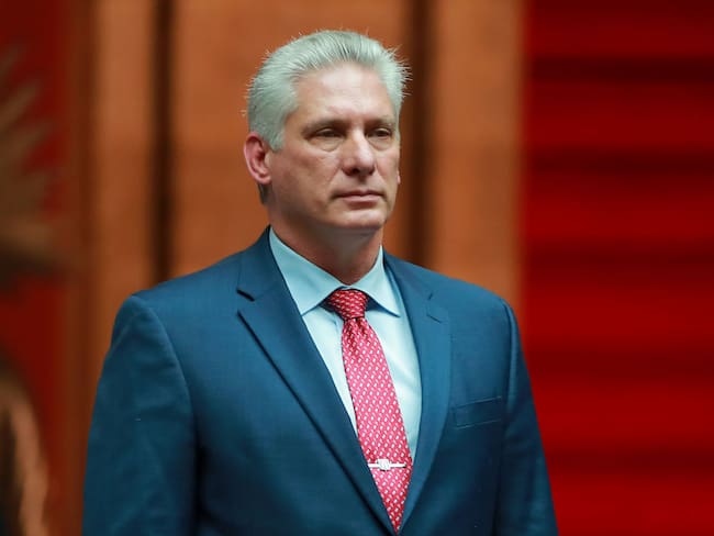 Miguel Diaz Canel, President of Cuba poses during a state visit to Mexico at Palacio Nacional on October 17, 2019 in Mexico City, Mexico. (Photo by Hector Vivas/Getty Images)