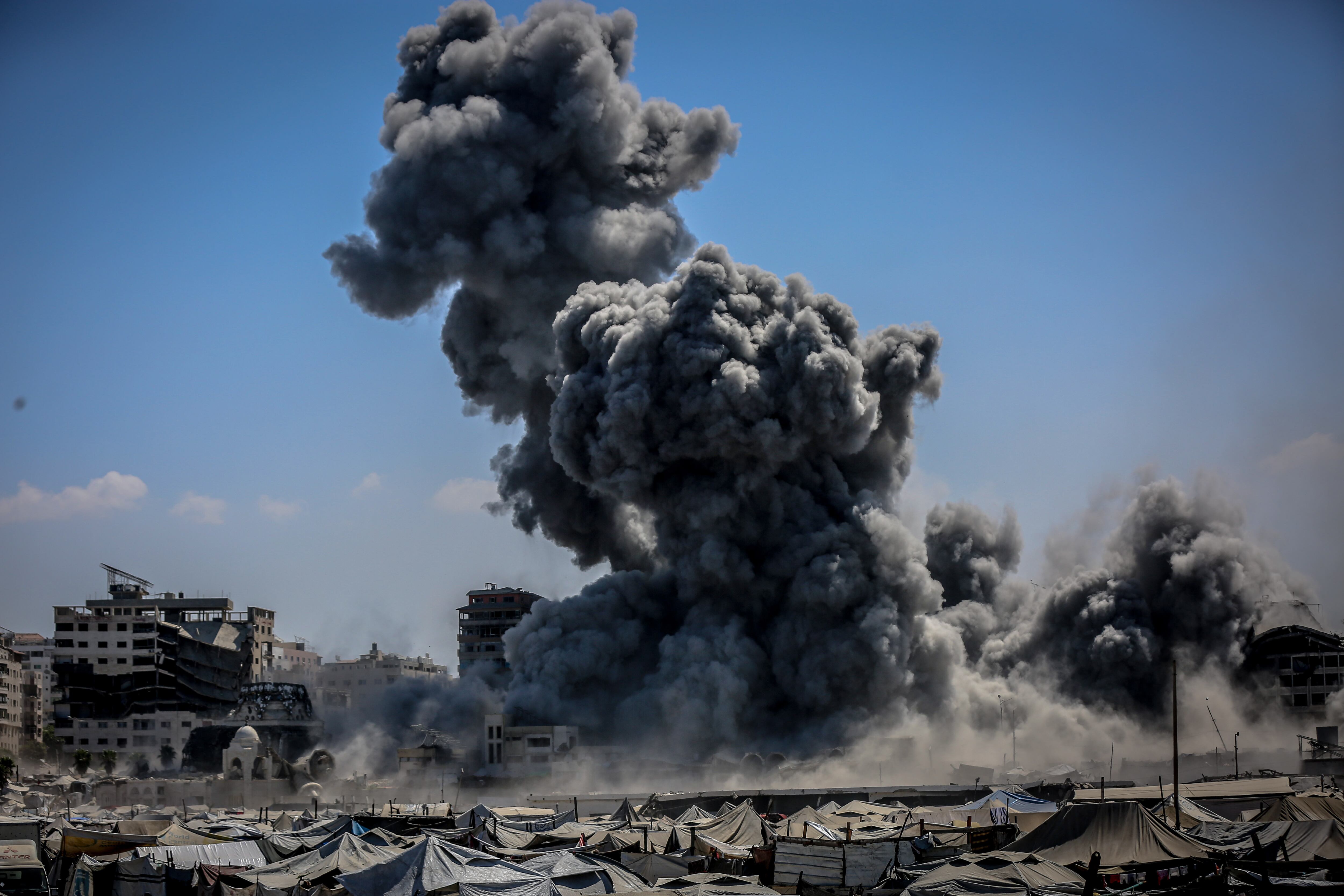 Bombardeo en Gaza. FOTO: Saeed M. M. T. Jaras/Anadolu via Getty Images