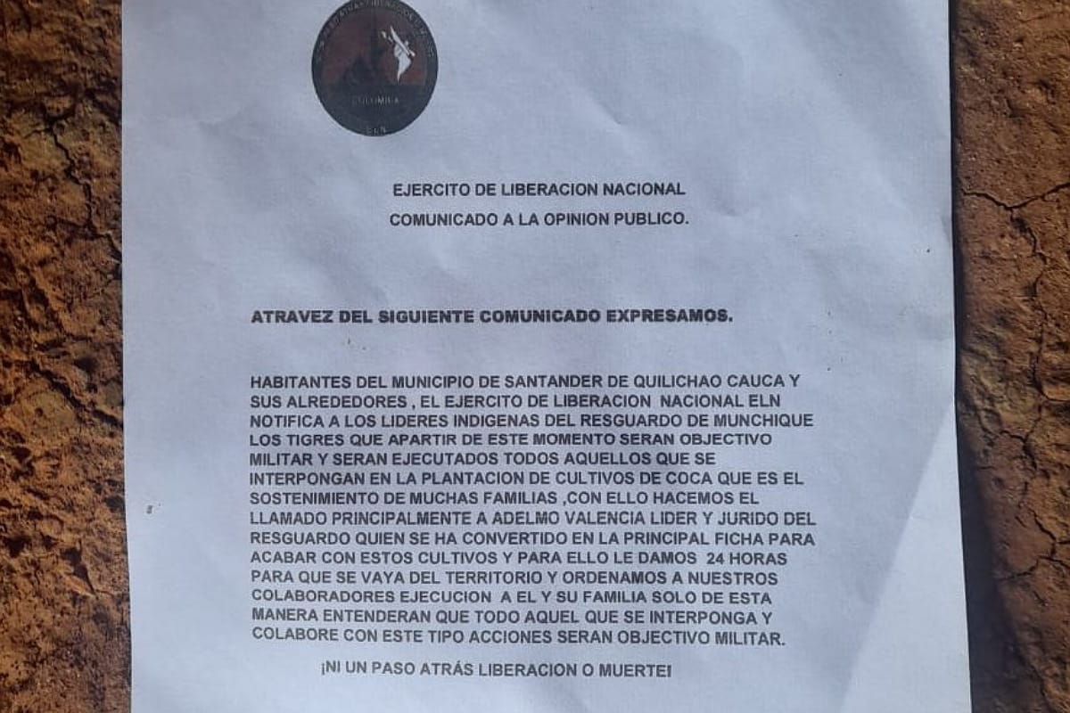 En varios municipios del norte del Cauca, han circulado numerosos panfletos amenazantes. Crédito: Acín.
