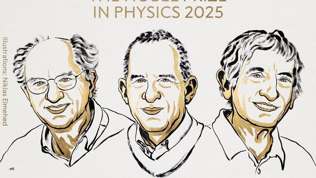 Los científicos John Clarke, Michel Devoret y John Martinis son los ganadores del Premio Nobel de Física. Foto tomada del perfil de X @NobelPrize