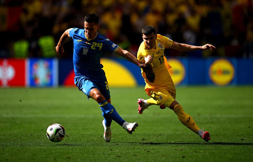 Rumania vs. Ucrania, Eurocopa 2024. Foto: Clive Mason/Getty Images