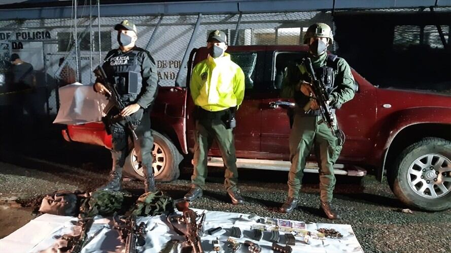 En la diligencia fue incautado abundante material de guerra . Foto: Policía Nacional