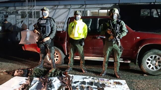 En la diligencia fue incautado abundante material de guerra . Foto: Policía Nacional