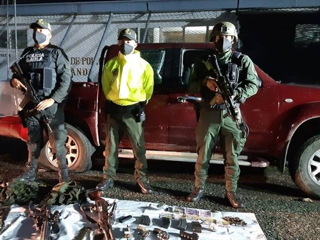 En la diligencia fue incautado abundante material de guerra . Foto: Policía Nacional