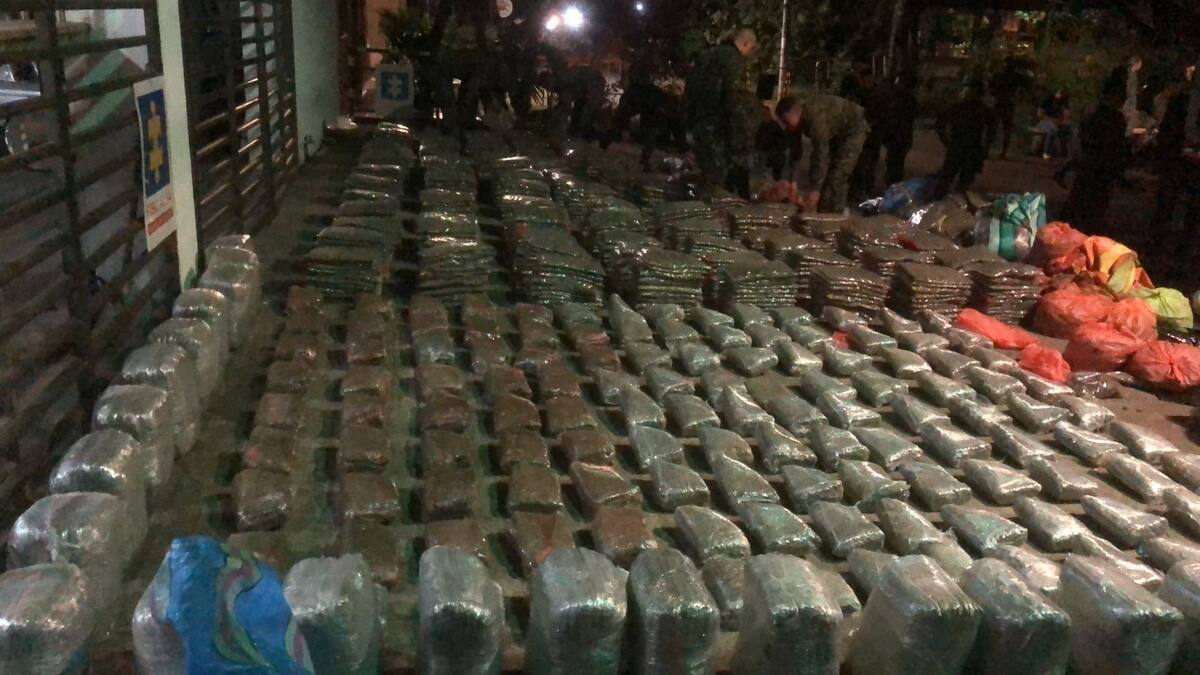 Una tonelada de marihuana de las disidencias de las Farc fue incautada en el Cauca