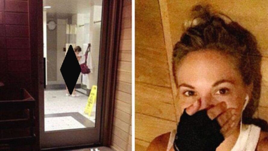 Dani Mathers difundió el 13 de julio la fotografía que tomó en un gimnasio de la cadena LA Fitness en California.. Foto: BBC Mundo