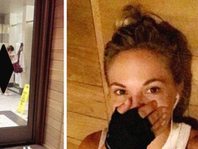 Dani Mathers difundió el 13 de julio la fotografía que tomó en un gimnasio de la cadena LA Fitness en California.. Foto: BBC Mundo