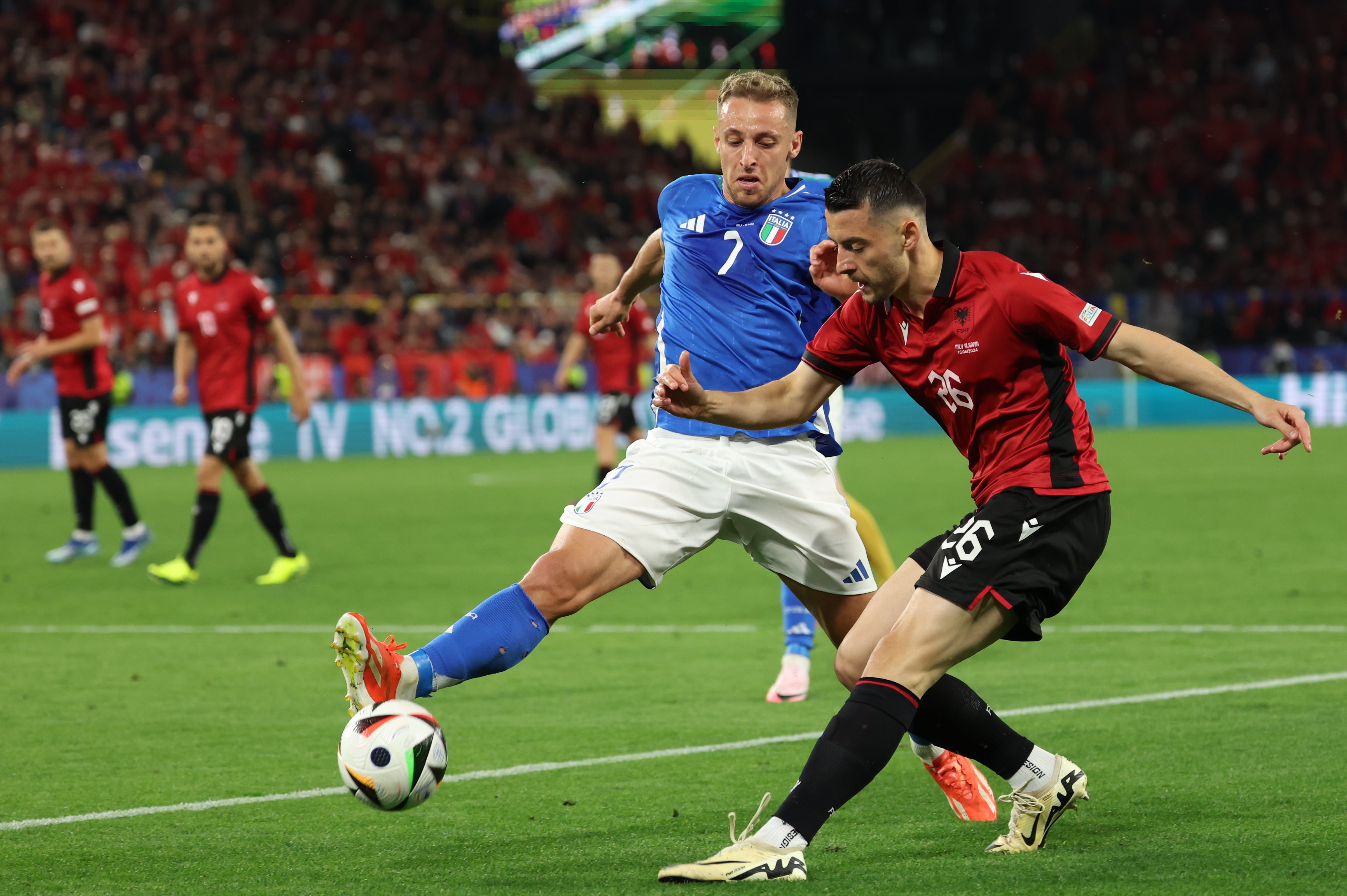 Partido entre Albania e Italia. Foto: EFE.