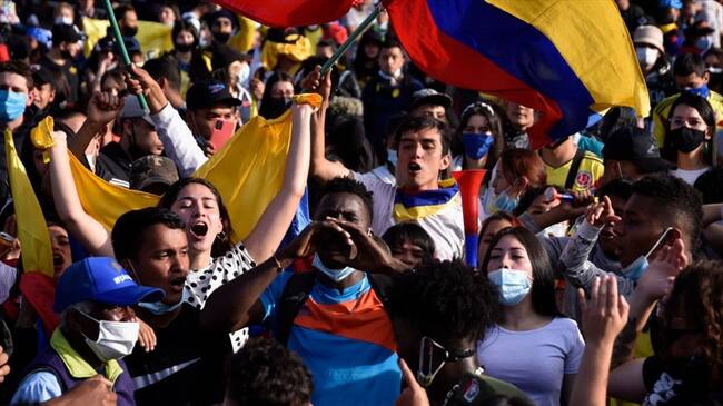 Para este 2 de junio, cuando el paro nacional ya completa 36 días en Colombia, han sido convocadas nuevas movilizaciones. Foto: Getty Images / GUILLERMO LEGARIA