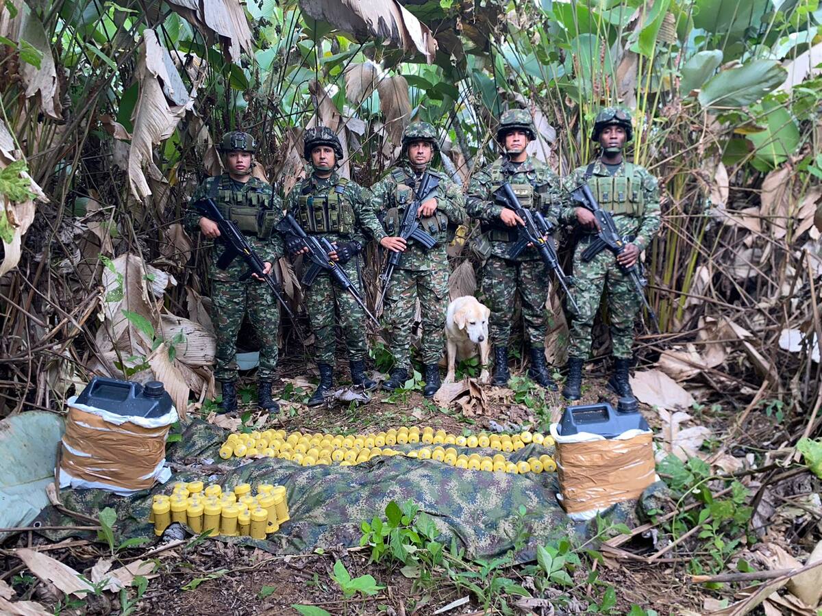 Las Fuerzas Militares neutralizan un depósito con explosivos de las disidencias en Nariño